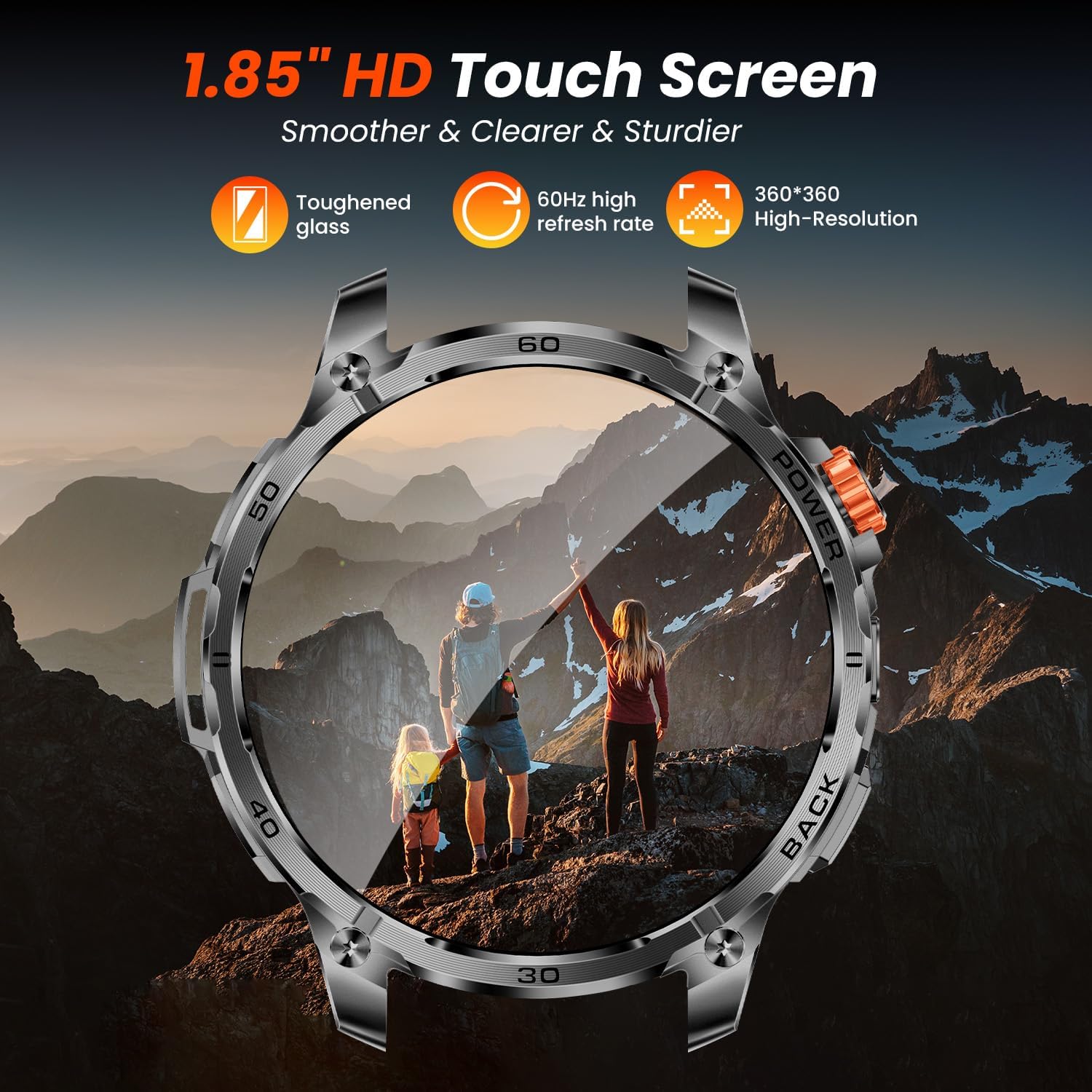 Mens Smart Watch 1000mAh Bluetooth Call 100 Sports
