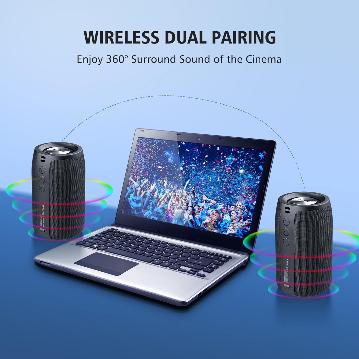 Portable Bluetooth Speaker 10W Waterproof Bass Outdoor Party
