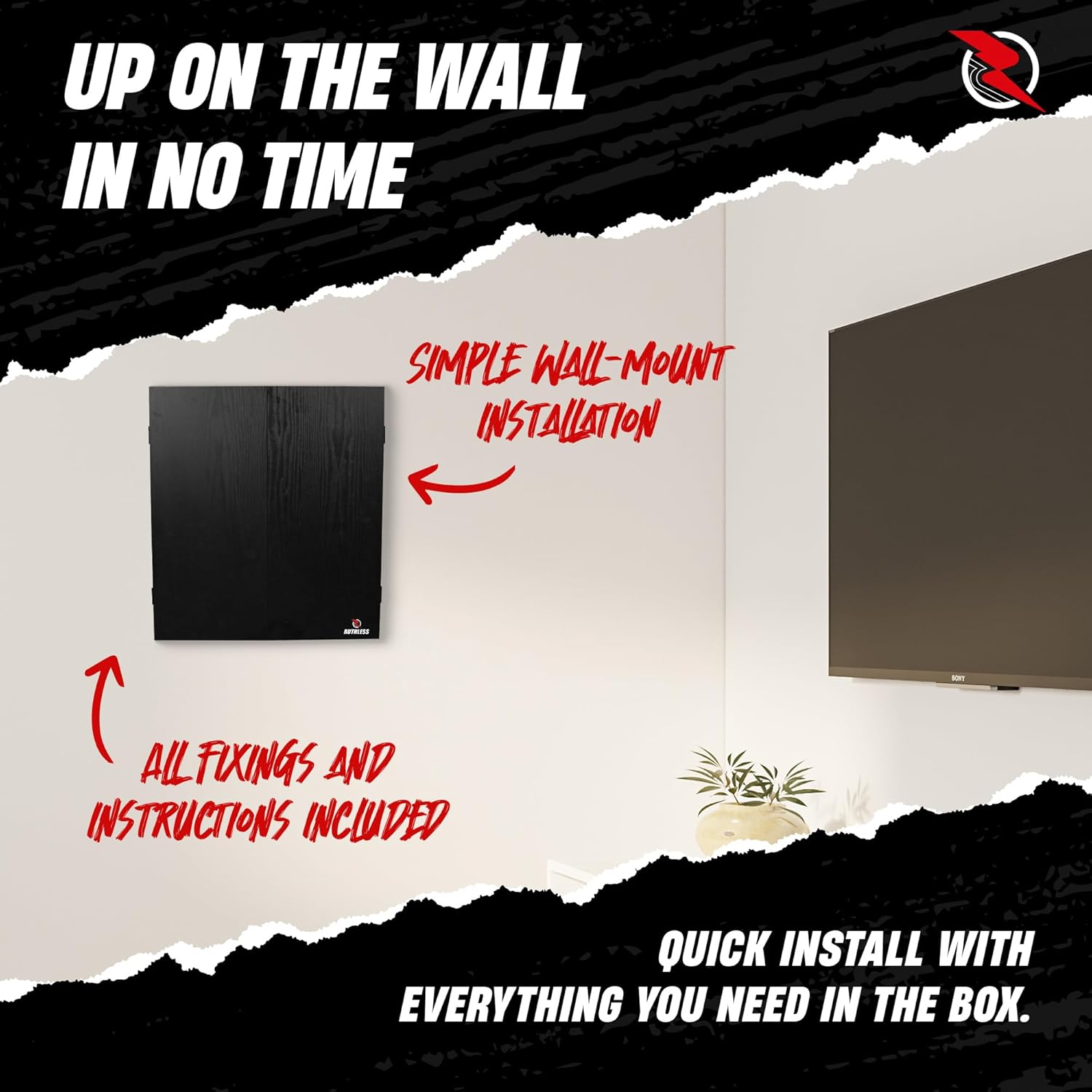 Dart Board Cabinet Set LED Light Home Darts Kit with Darts