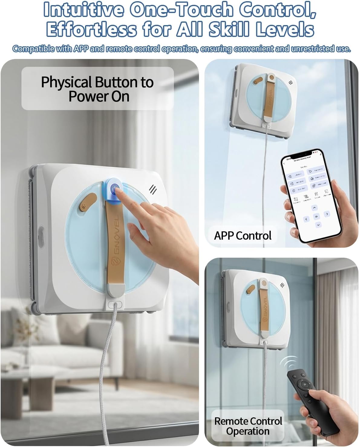 Window Cleaning Robot 8000Pa Suction Auto Spray Smart Anti Fall 4 Modes