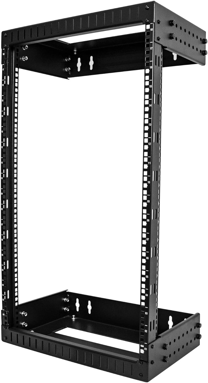 18U Wall Mount Network Rack 19 Inch Adjustable Heavy Duty Steel Frame