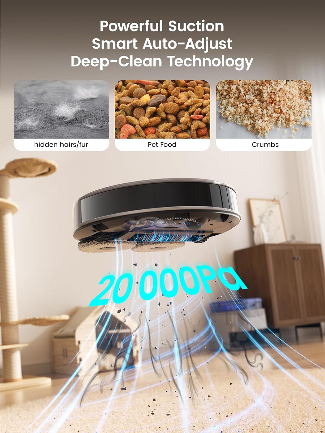 Robot Vacuum Mop 20000Pa Self Empty Wash Dry LiDAR
