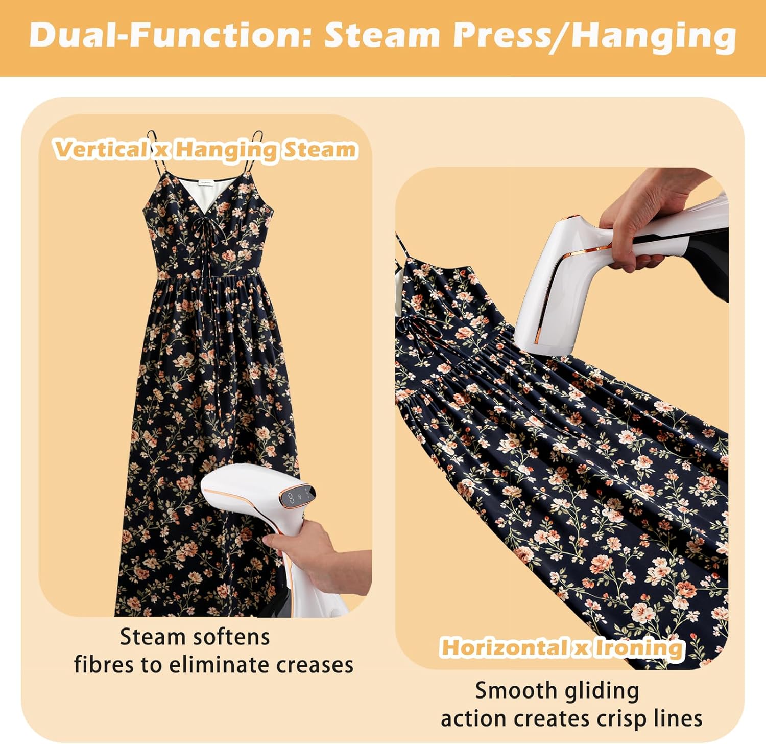 Handheld Clothes Steamer 1700W Fast Heat 320ml Tank 3 Modes