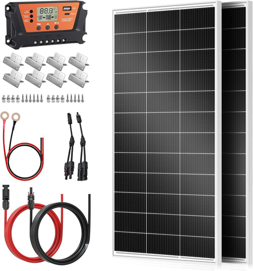 400W Solar Panel Kit 2x200W Mono 12V Charge Controller RV
