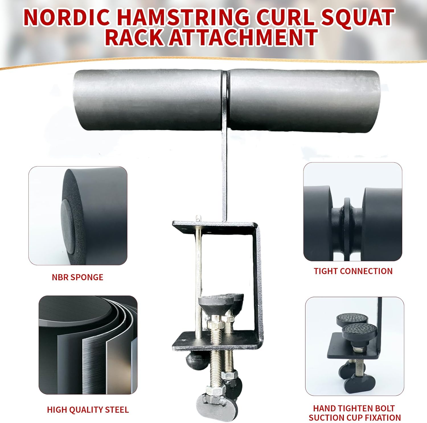Nordic Hamstring Curl Attachment Power Rack Sit Up Bar Core Trainer