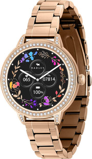Rose Gold Ladies AMOLED Smart Watch Fitness Tracker Heart Rate Monitor