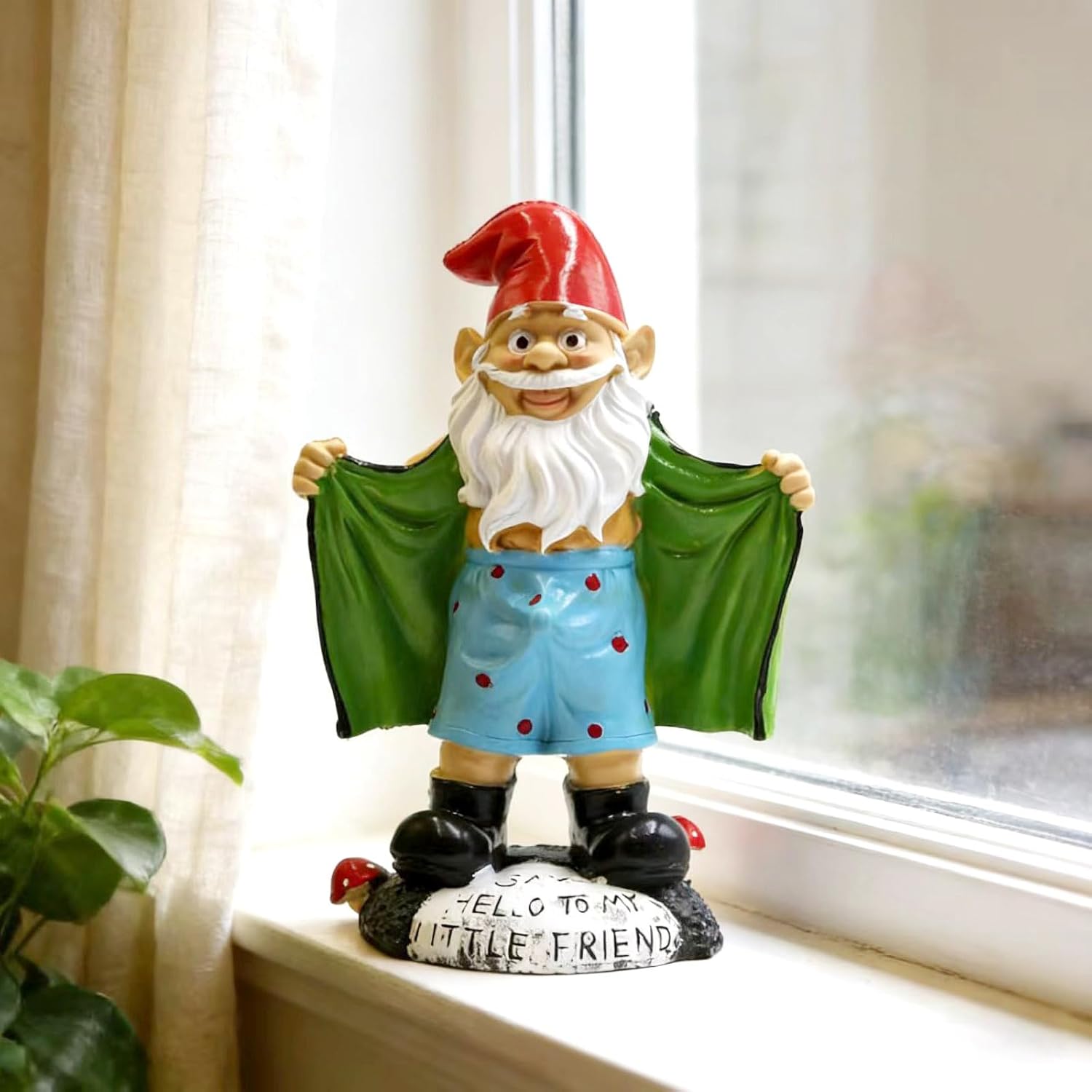 Large Garden Gnome Statue 21cm Resin Outdoor Yard Decor Figurine