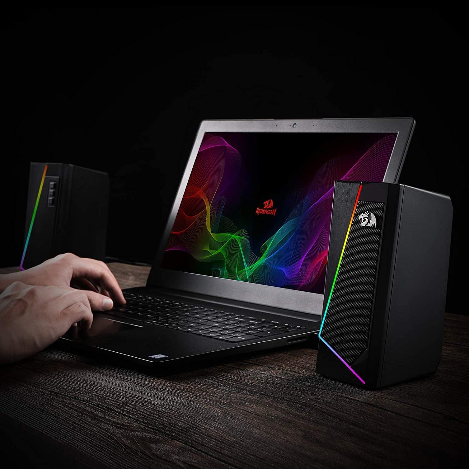 PC RGB Speakers Stereo Desktop USB 3.5mm Gaming Audio Bass