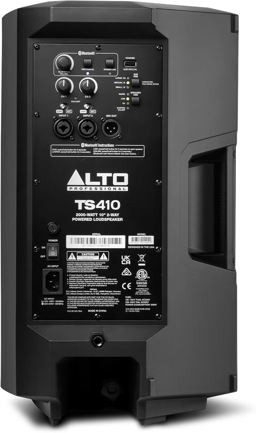 2000W Powered PA Speaker 10" DJ Bluetooth Mixer Live Sound