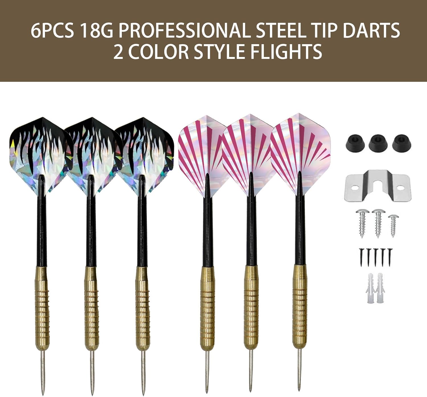 18in Bristle Dartboard Set Sisal Steel Tip Darts Professional Board