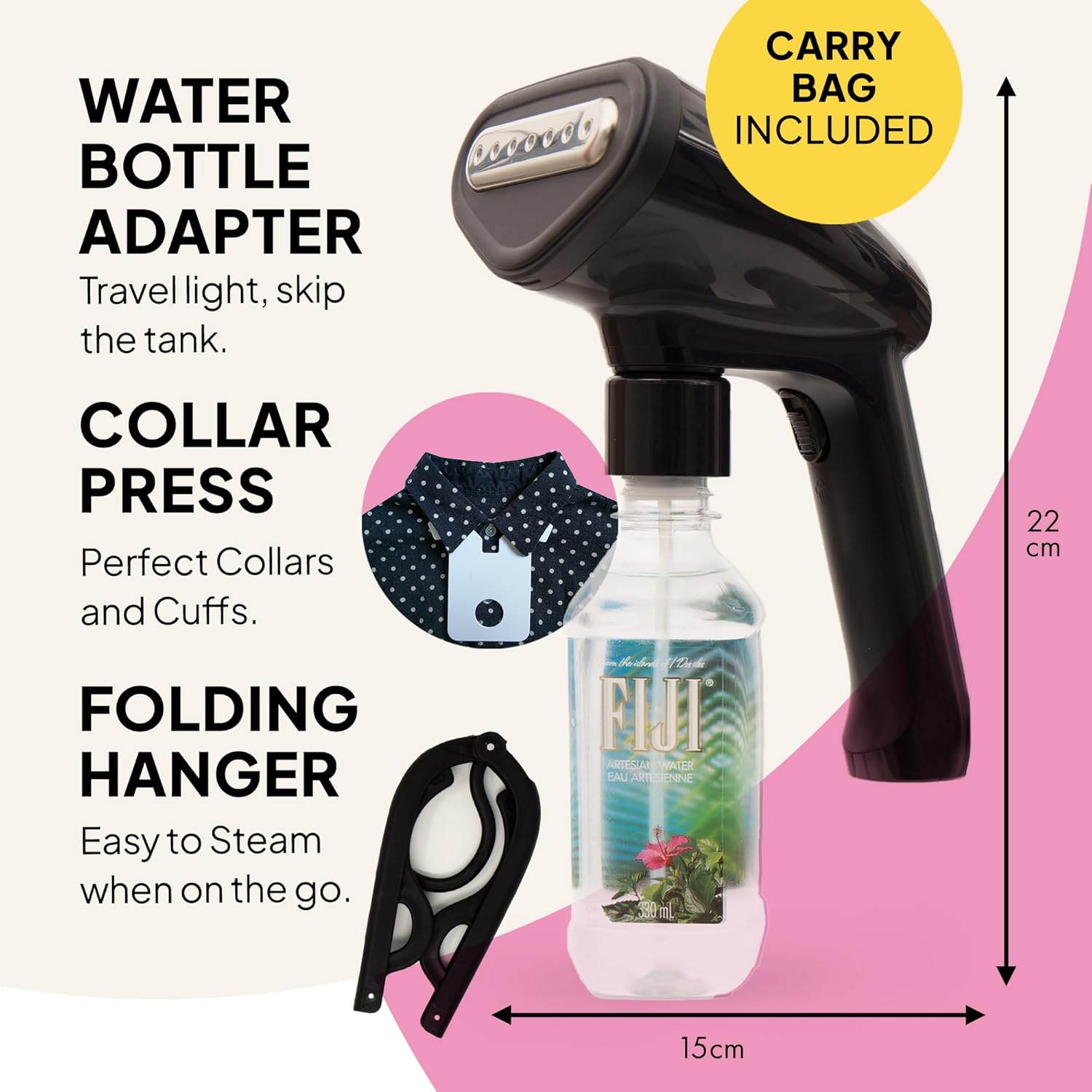 Handheld Garment Steamer 1500W 30g Steam 260ml Fast Heat