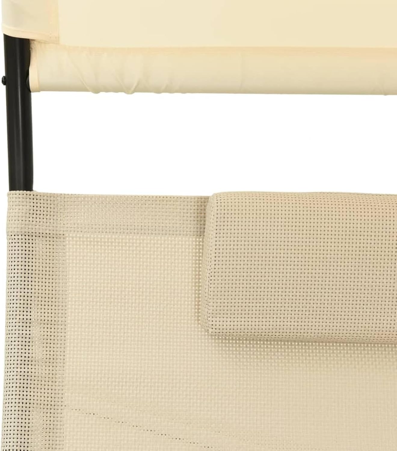 Double Rocking Sun Lounger Daybed with Canopy Cream