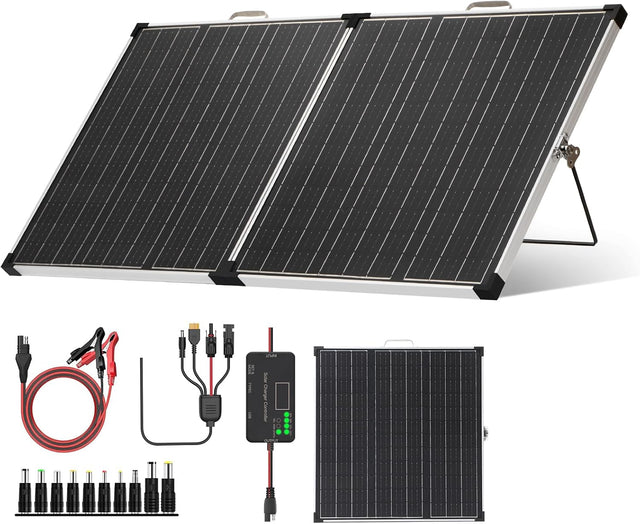 110W Foldable Solar Panel 18V Portable MPPT Camping Kit