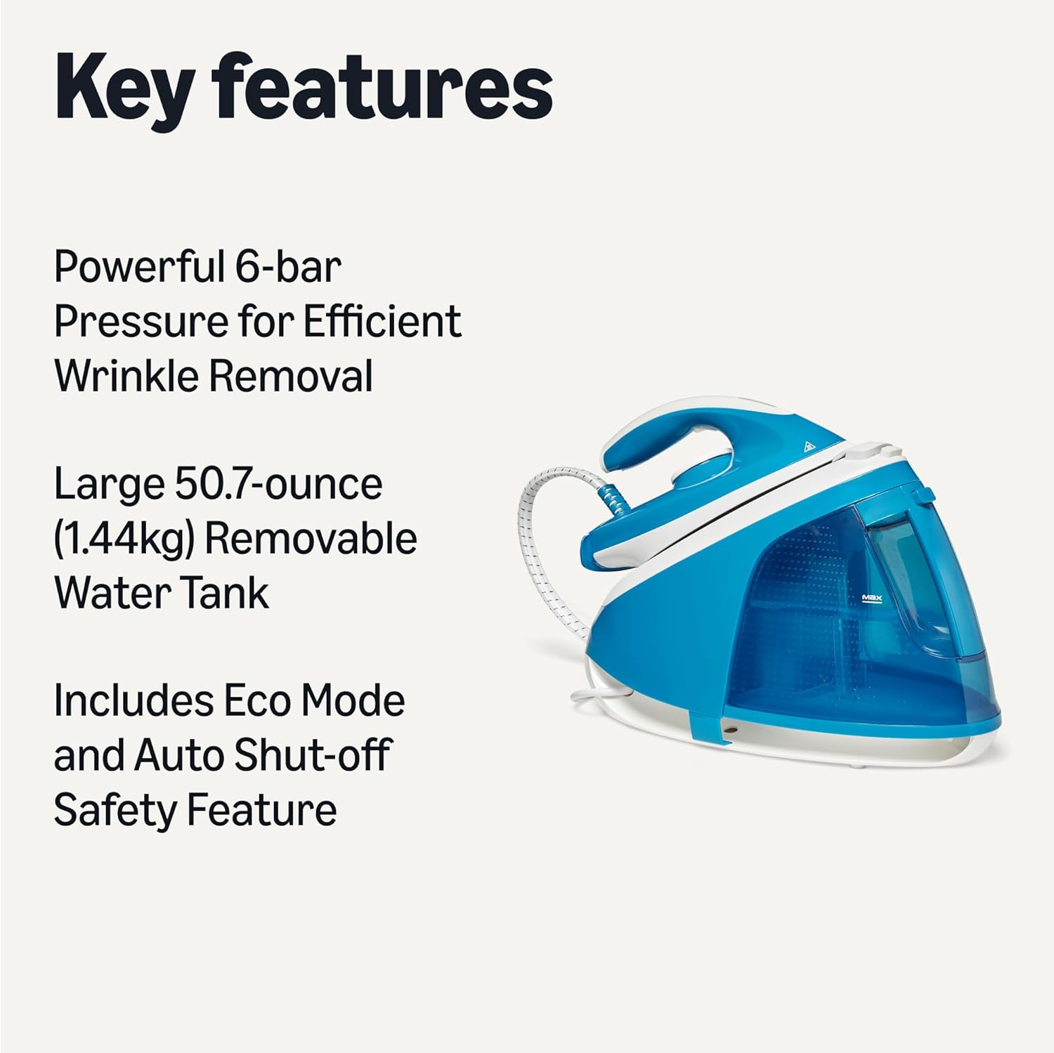 2400W Steam Generator Iron 6 Bar Pressure 1.8L Tank 240g Boost