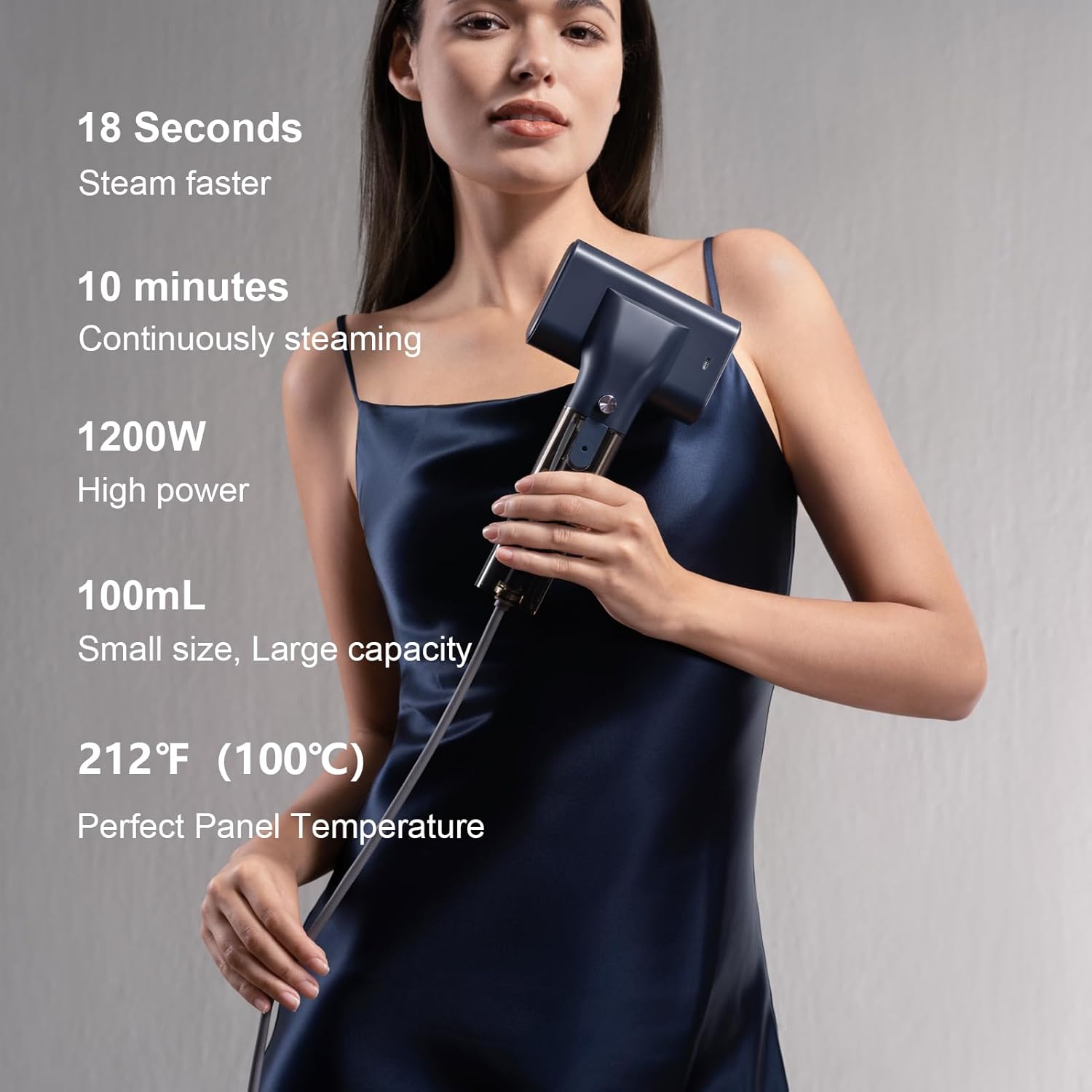 Portable Handheld Garment Steamer 1200W Fast Heat 18s Travel