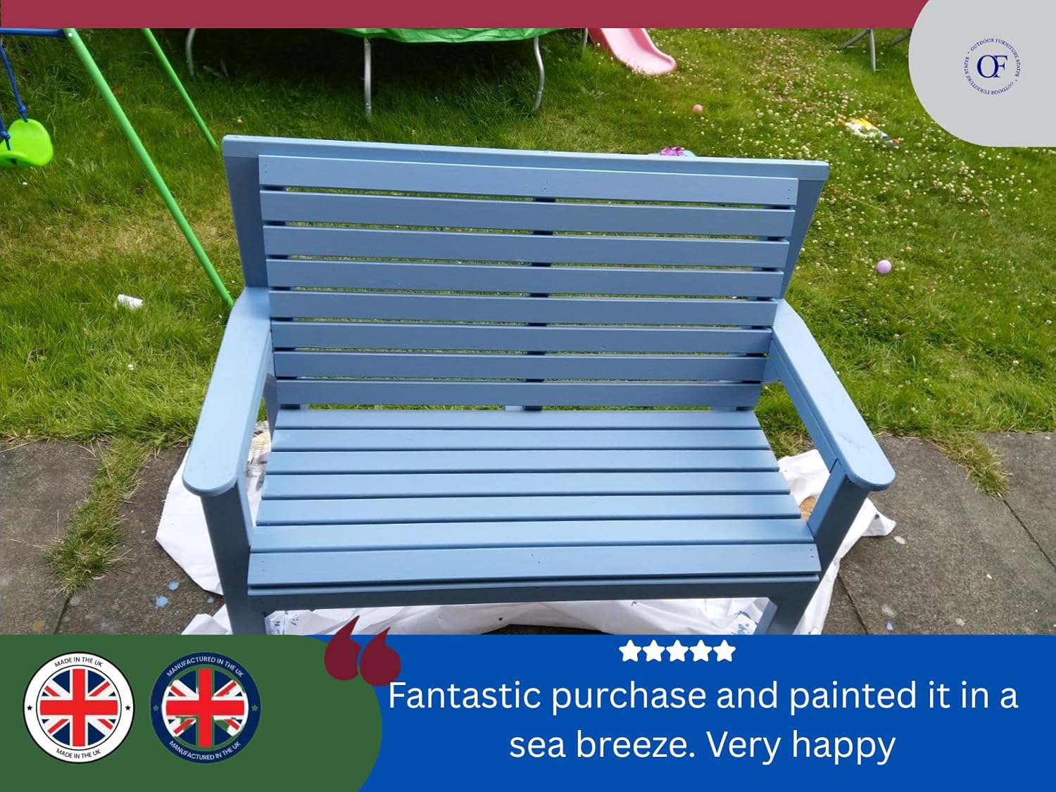 Wooden Garden Bench 2 Seater Redwood Outdoor Patio Bench Fully Assembled