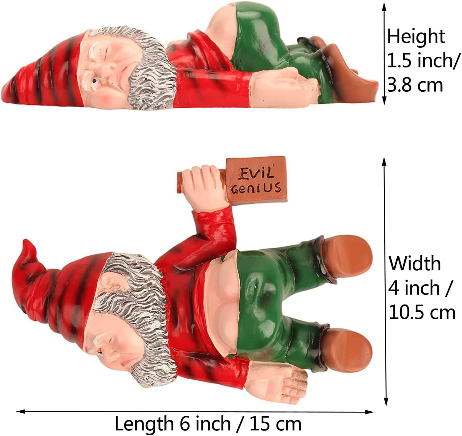 Funny Garden Gnome Statue Naughty Resin Decor Outdoor Lawn Ornament