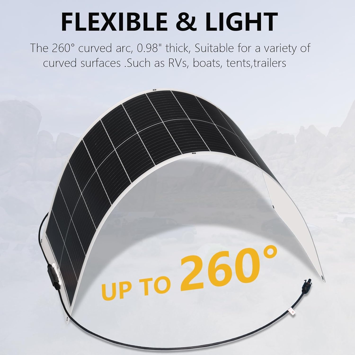 200W 12V Flexible Solar Panel Kit 20A PWM Controller