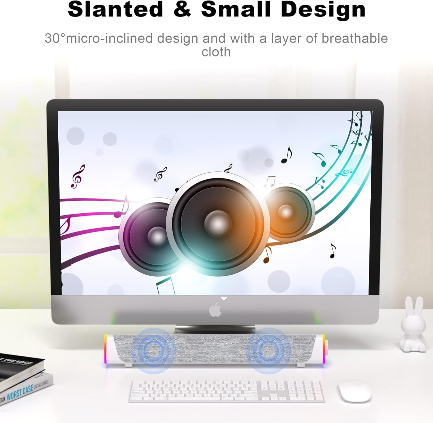 PC Soundbar Bluetooth USB Speaker RGB Lights Desktop Stereo