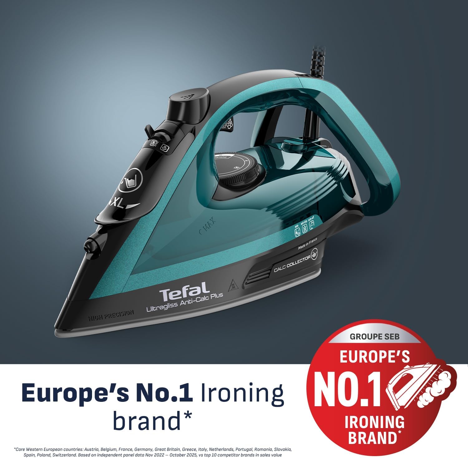 2800W Steam Iron 260g Boost Non Stick Soleplate Auto Shut Off