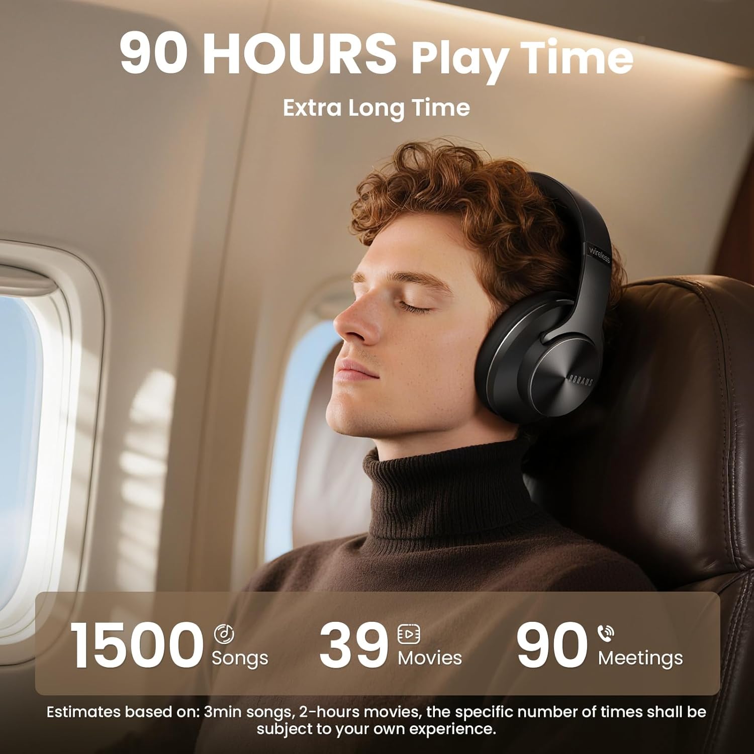 Bluetooth Over Ear Headphones 90H Playtime Foldable Wireless Mic 9 EQ
