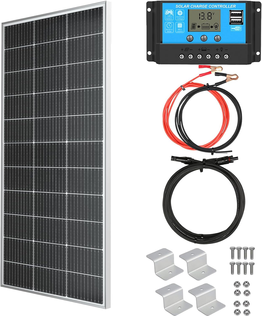 150W Mono Solar Panel With 10A Charge Controller 12V Off Grid