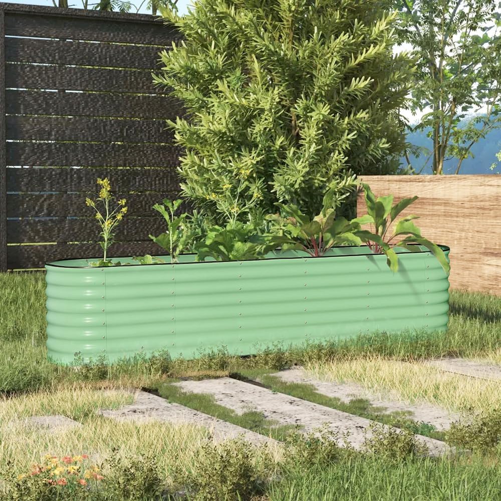 Large Raised Garden Bed 240cm Metal Planter Box 60cm High Green