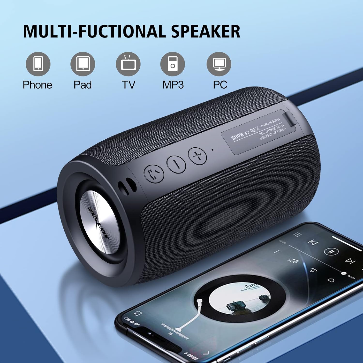 Portable Bluetooth Speaker 10W Waterproof Bass Outdoor Party