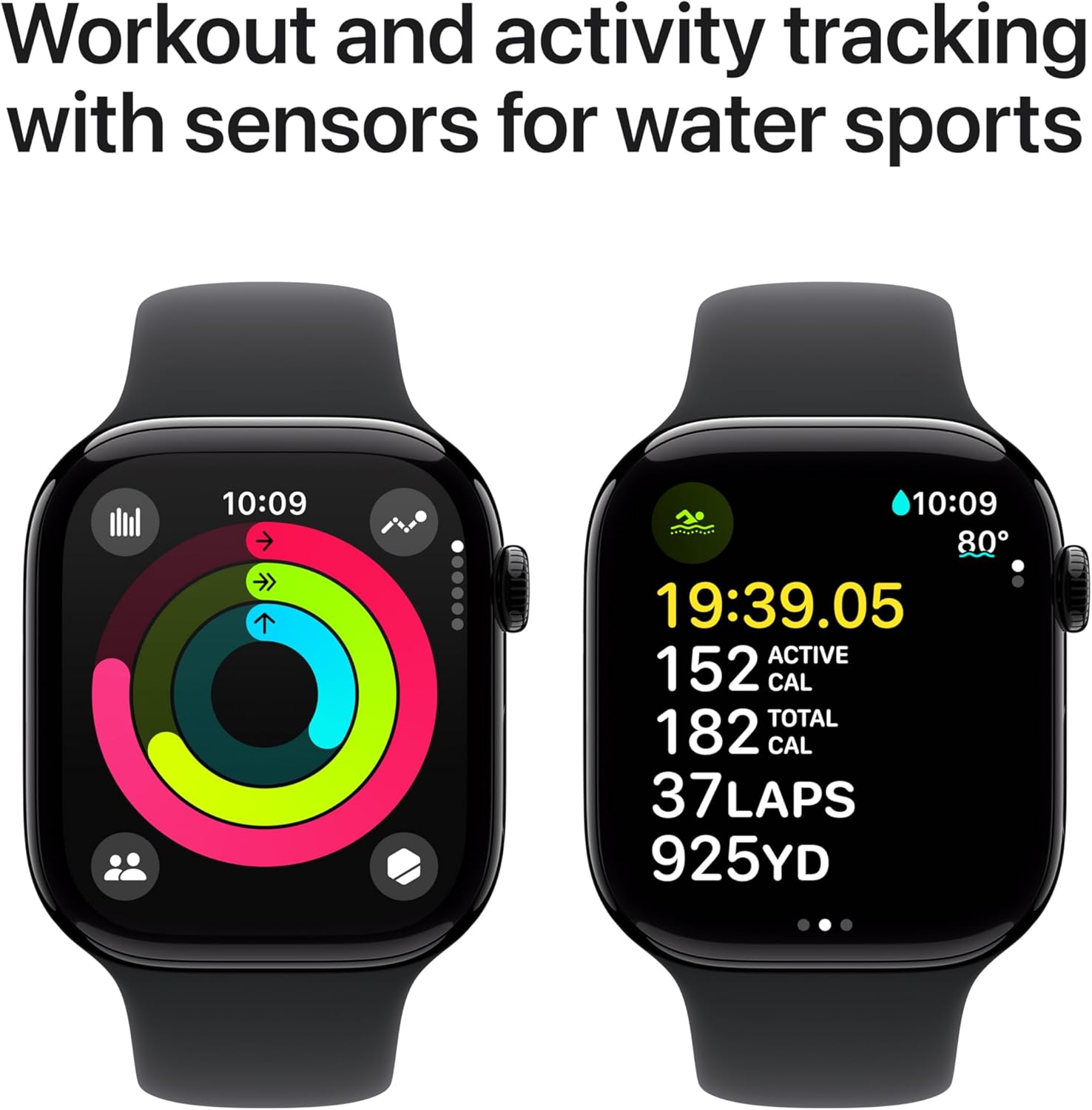 46mm GPS Smart Watch Jet Black Fitness ECG
