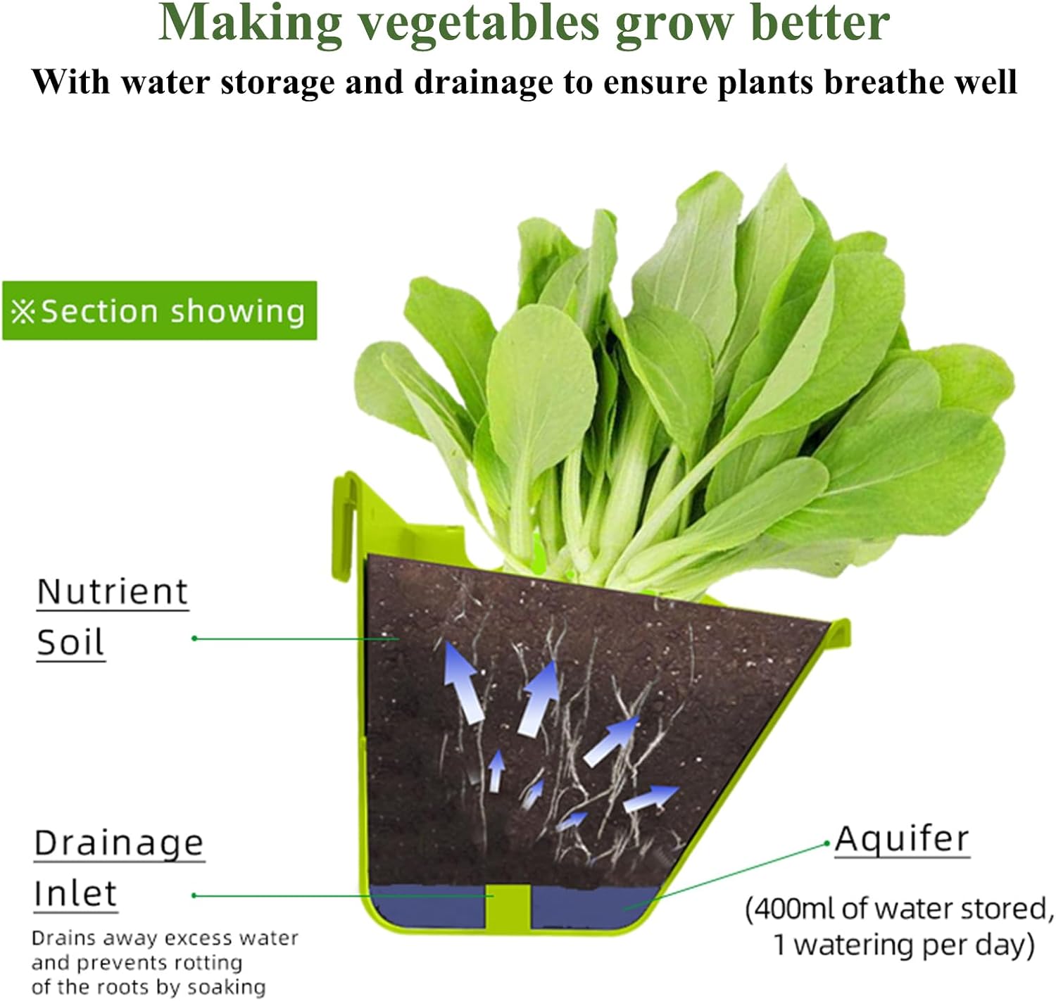 Vertical Hanging Planter Bags 8 Pack Self Watering Wall Garden