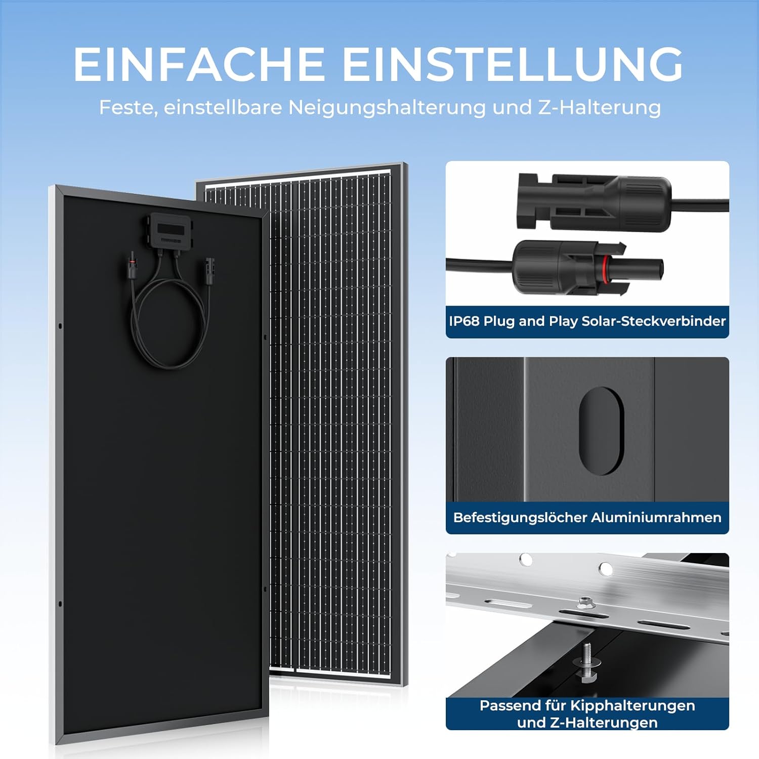 100W N Type Monocrystalline Solar Panel IP68 MC4 Off Grid