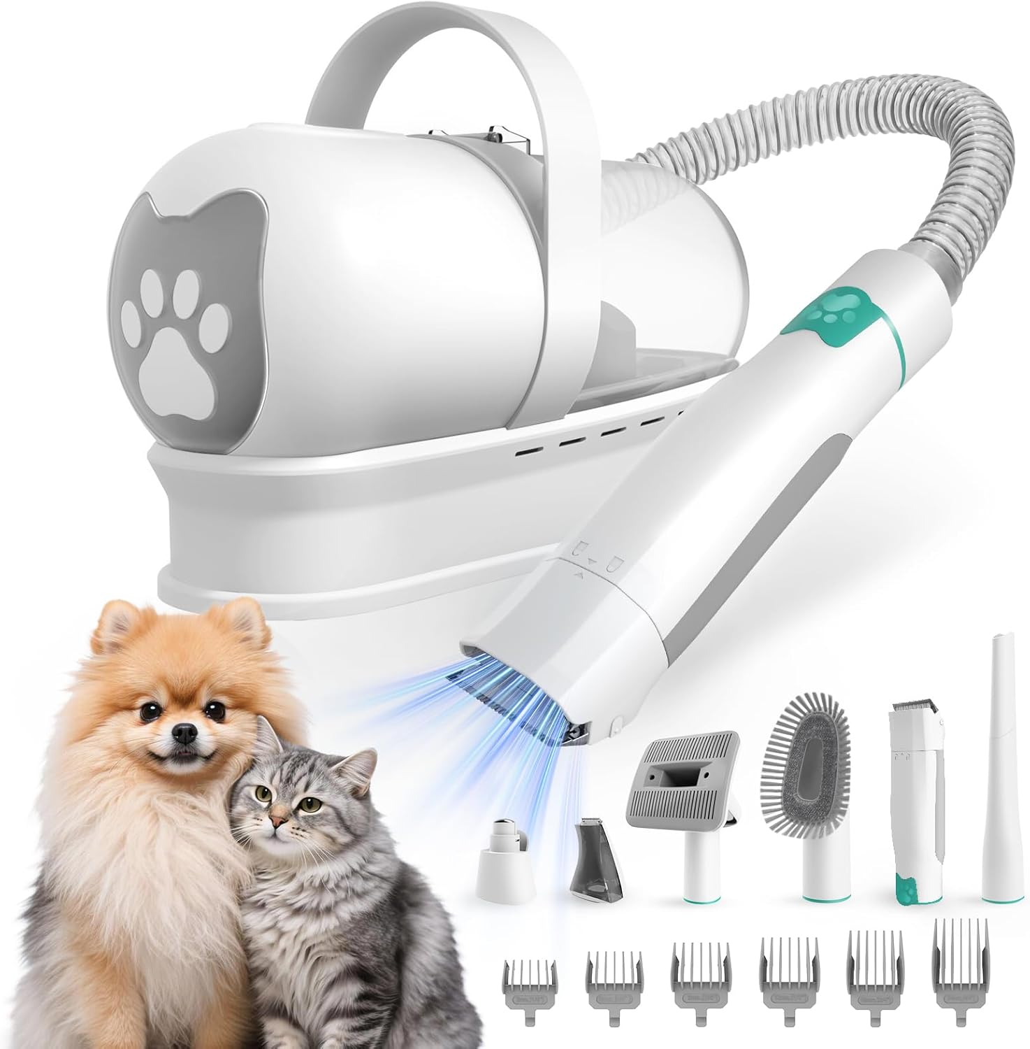 Pet Grooming Vacuum 6 Tool Clipper Nail Grinder Quiet