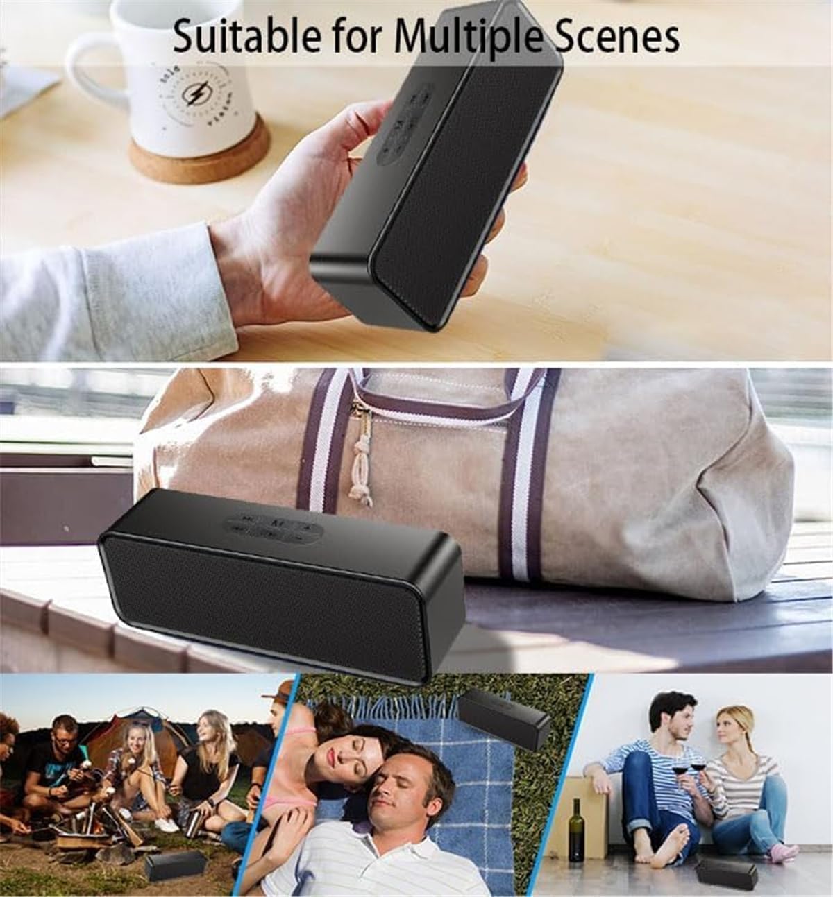 Portable Bluetooth Speaker Waterproof Stereo Bass 12H