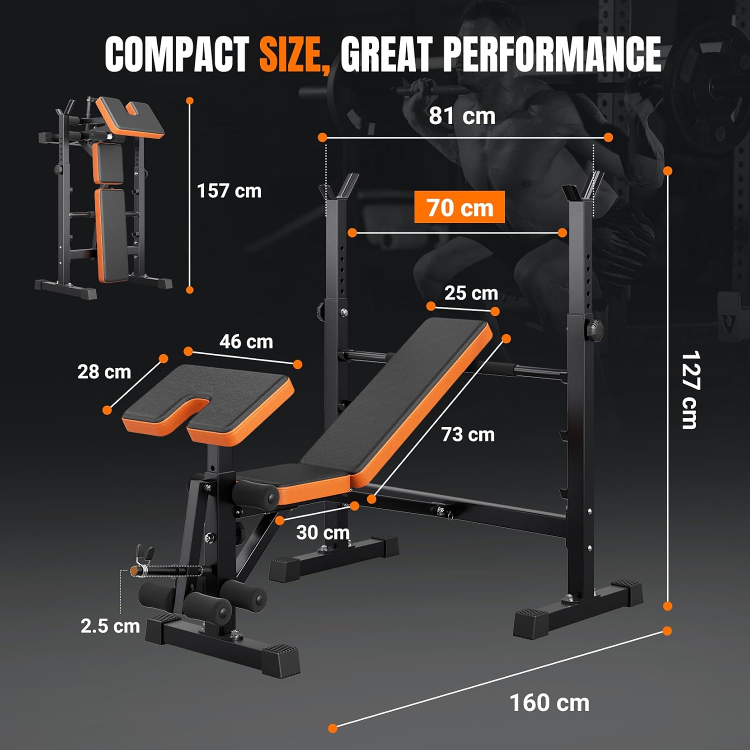 Multi Function Weight Bench Leg Press Squat Rack Home Gym