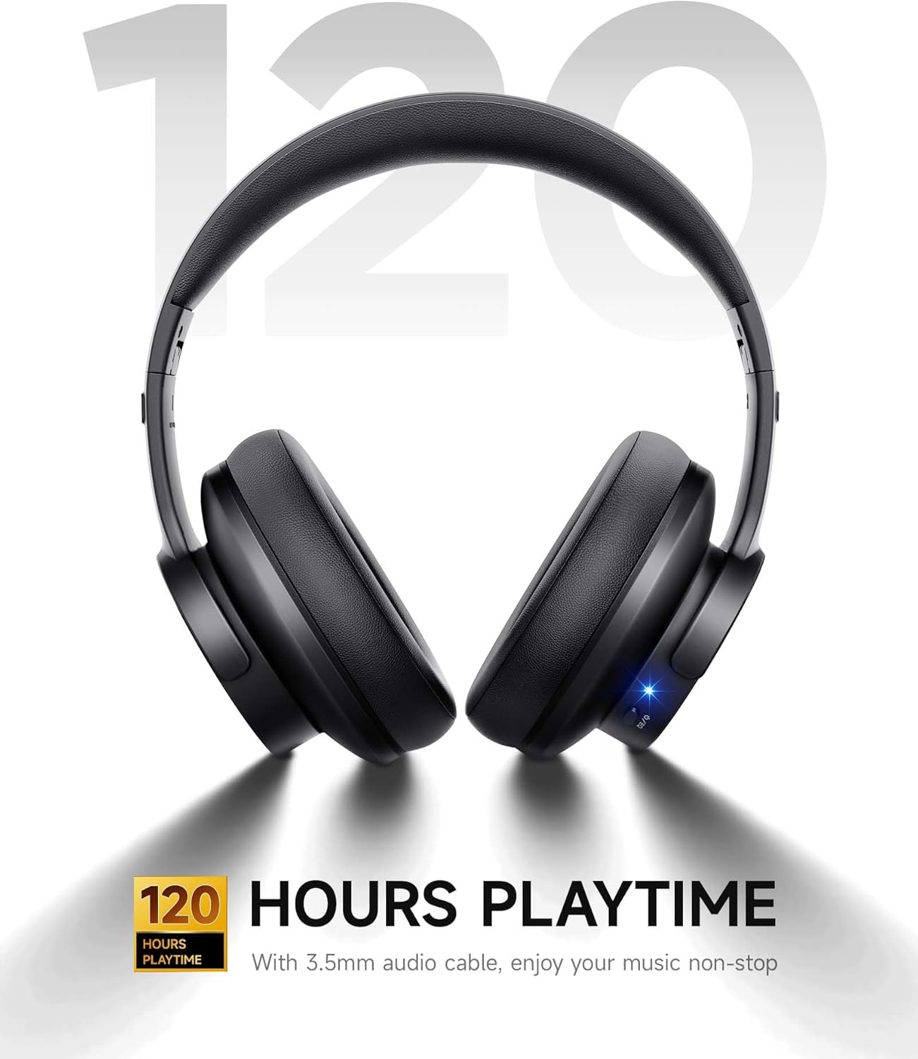 Bluetooth Over Ear Headphones 120H Playtime Deep Bass Foldable