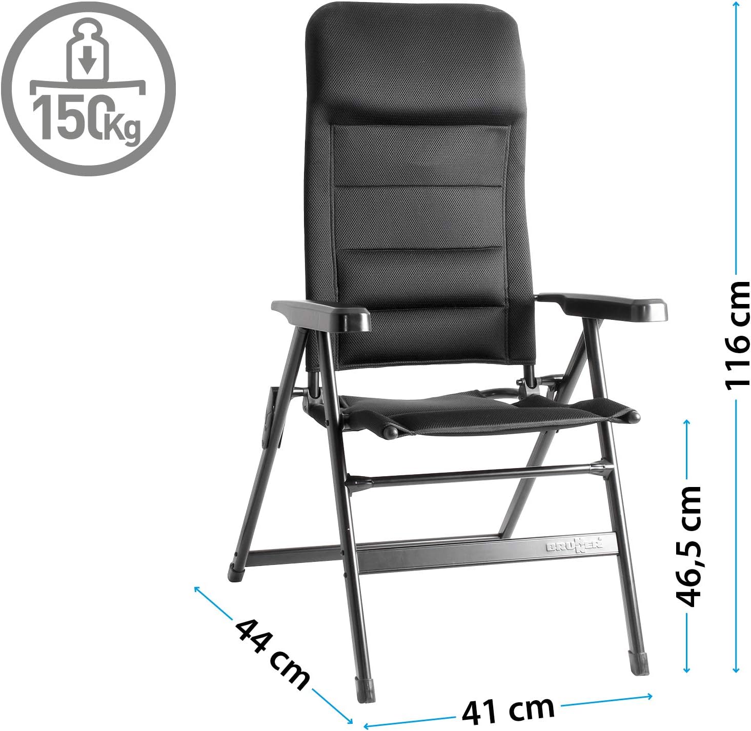 Reclining Folding Camping Chair 7 Position Aluminum Frame Padded Seat