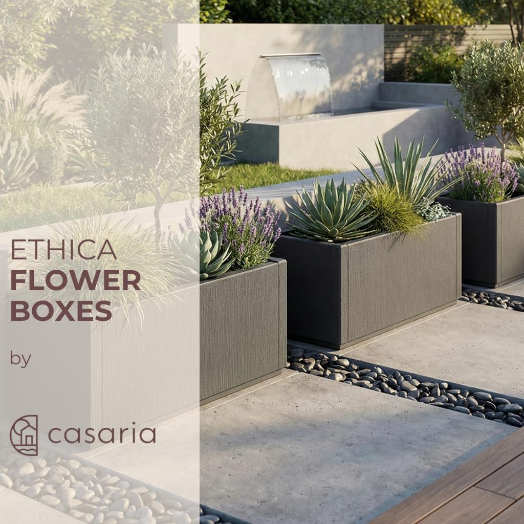 Large 80L Garden Planter Box Weatherproof Anthracite Pot