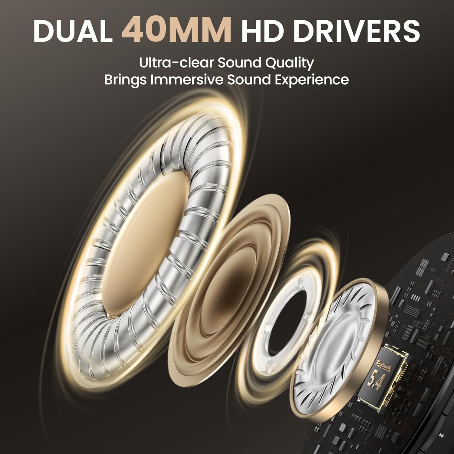 Bluetooth Over Ear Headphones 90H Playtime Foldable Wireless Mic 9 EQ