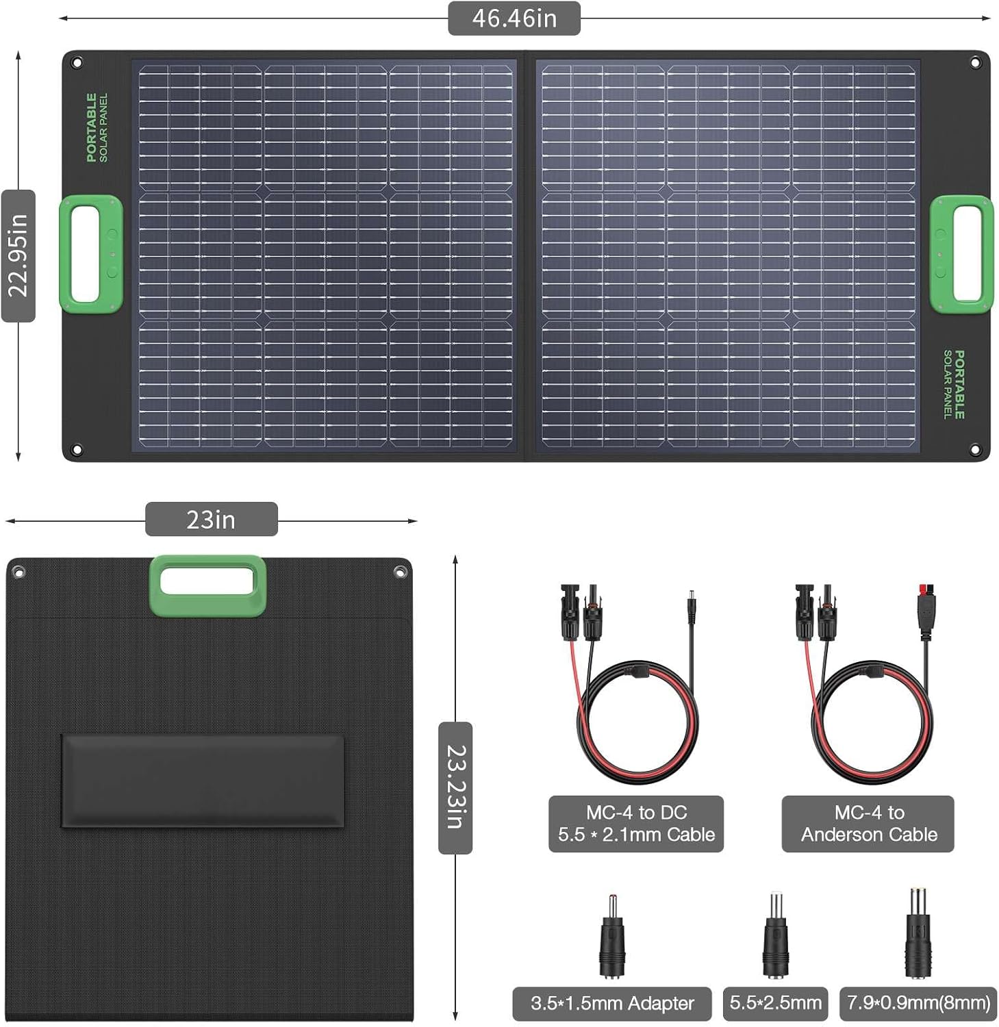 100W Portable Foldable Solar Panel 20V Power Station RV