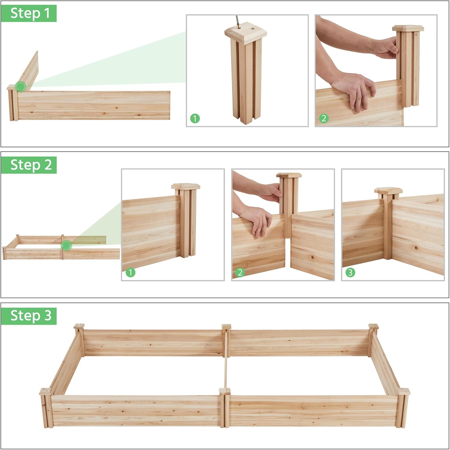 Extra Large Wooden Raised Garden Bed 241cm x 124cm