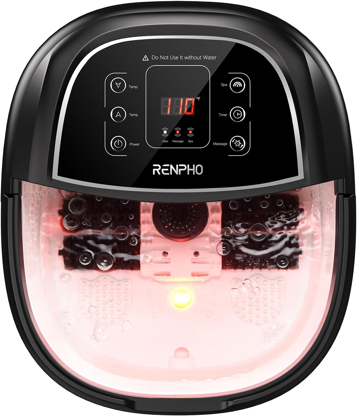 Foot Spa Massager Heat Auto Rollers Bubble Timer Temp Control