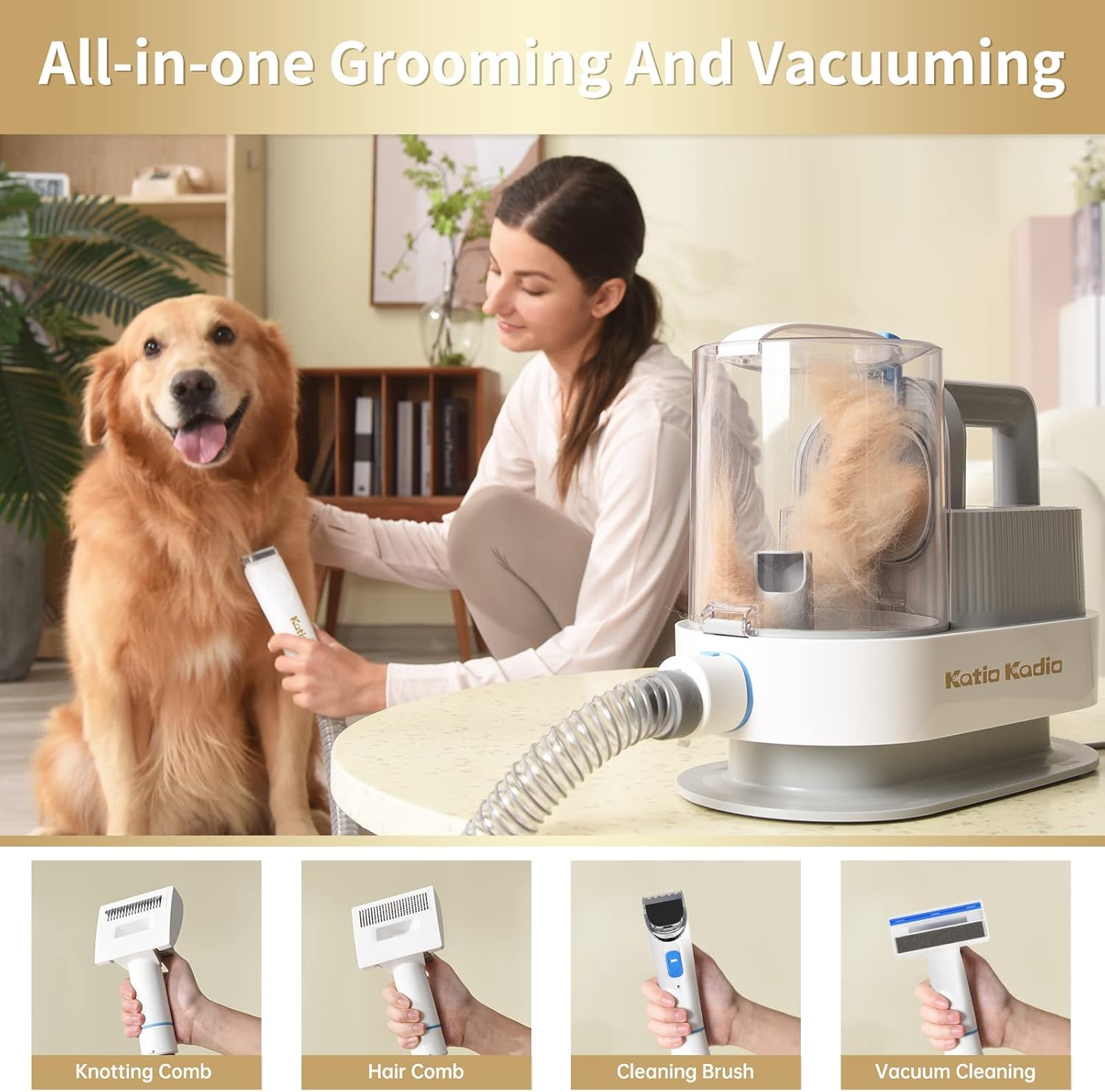 Dog Grooming Kit Vacuum 2.5L Low Noise 6 Tool Clippers