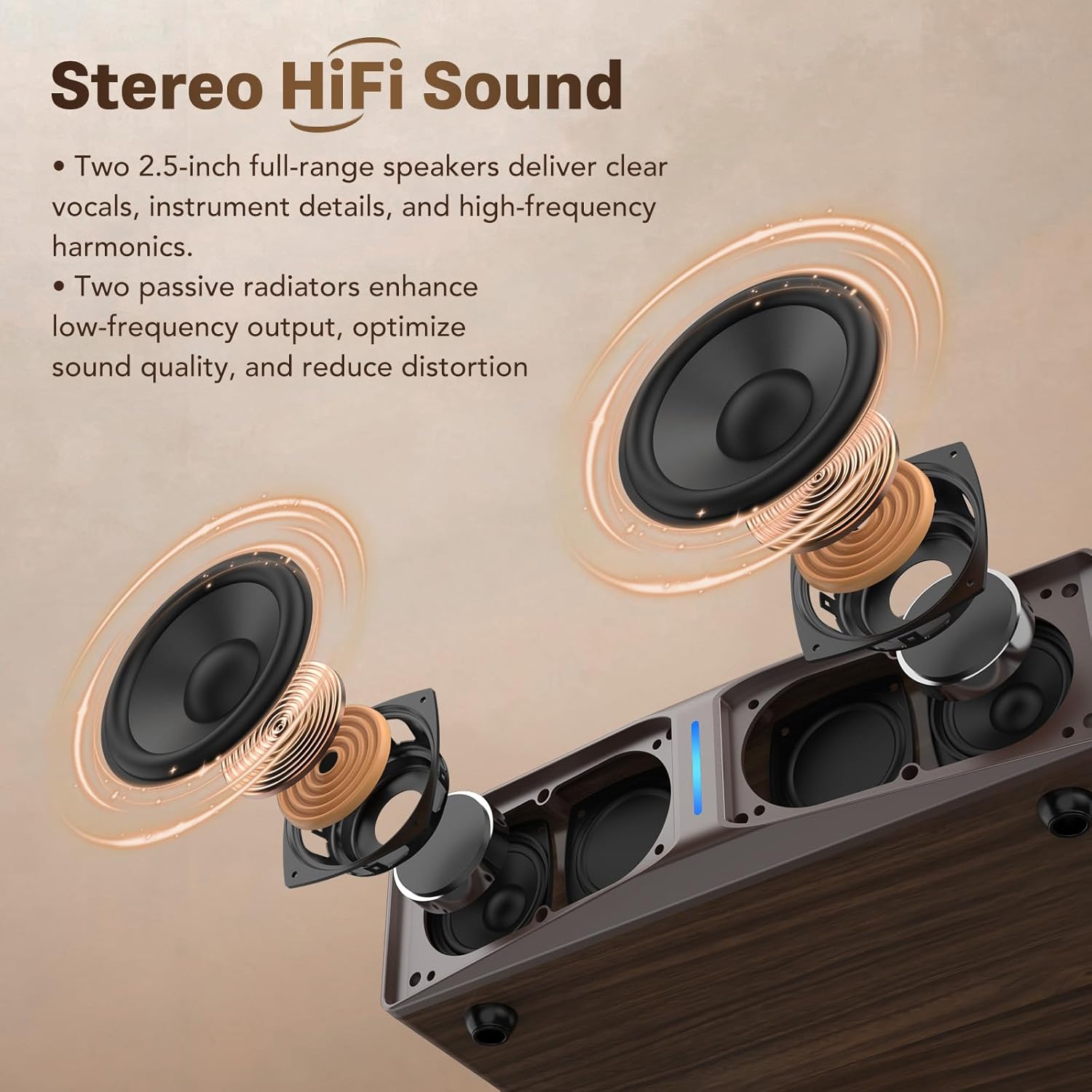 Bluetooth Turntable with Speakers, AT-3600L Cartridge, 33/45 RPM Walnut