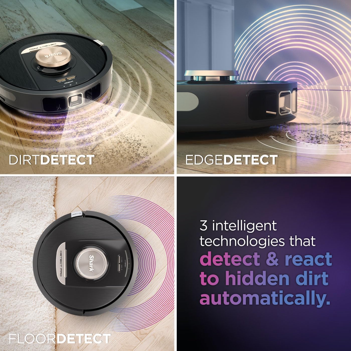 Robot Vacuum Self Empty LiDAR Smart Detect Pet Hair WiFi Black