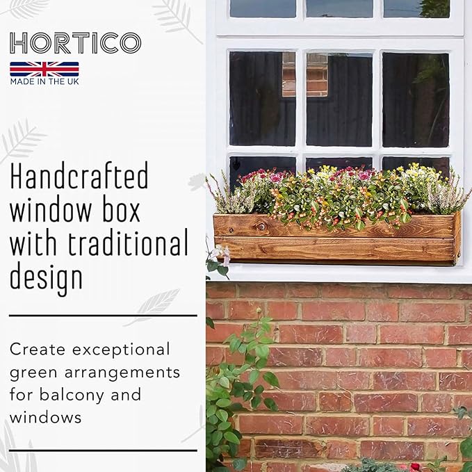 Set of 2 Wooden Garden Planters Window Box 76cm Rustic