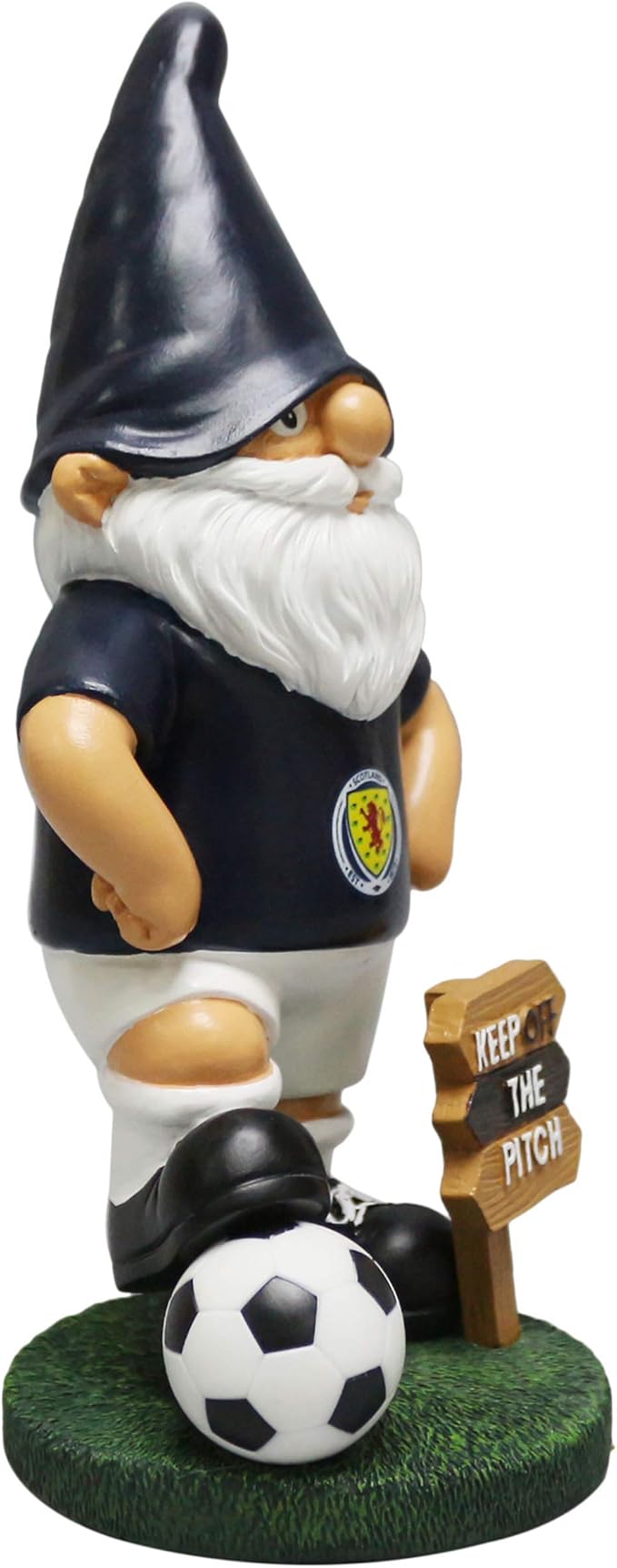 Football Garden Gnome Keep Off Pitch Sign 20cm Fan Decor