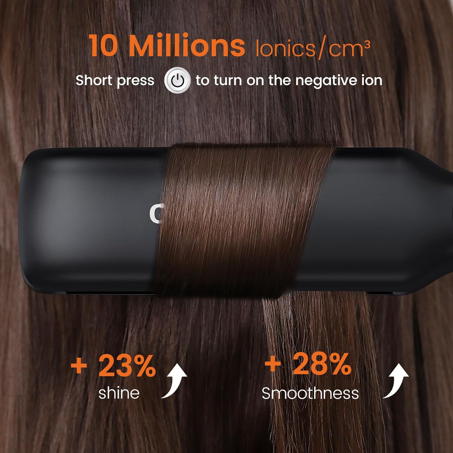 Wide Plate Titanium Hair Straightener Ionic Flat Iron 11 Temp Fast Heat
