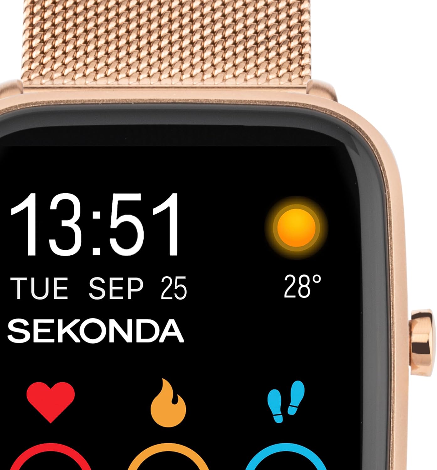 Womens Rose Gold Smart Watch Mesh Strap 36mm