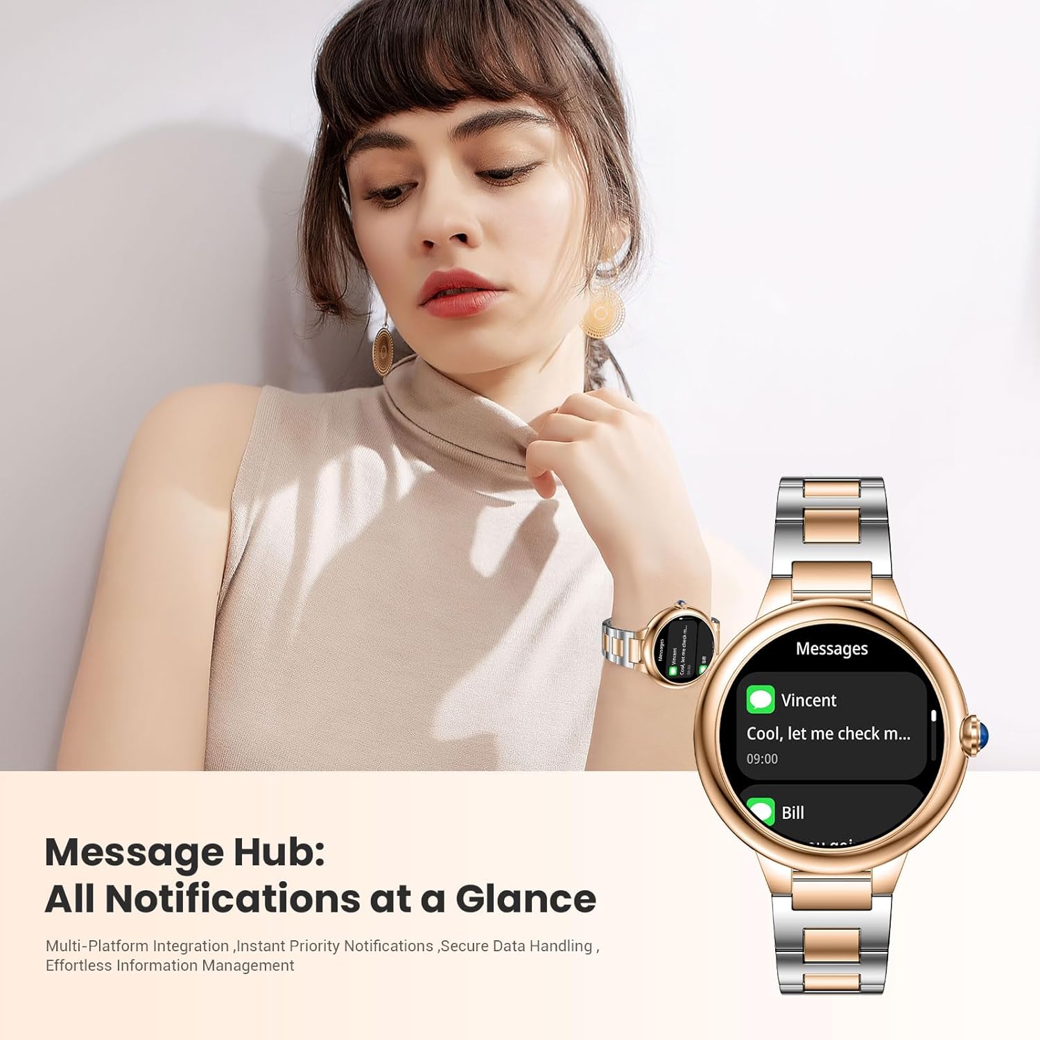 Women AI Smart Watch Bluetooth Call 100 Sports