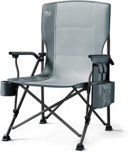 Oversized Outdoor Camping Chair with Cooler Pocket Grey